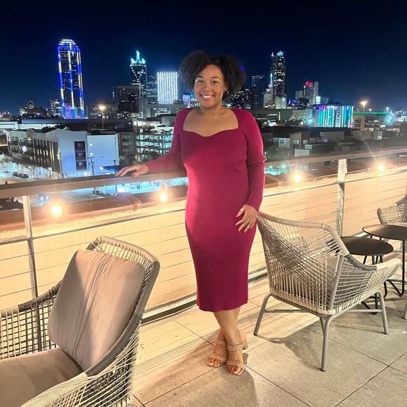 Express Dresses & Skirts - EXPRESS PLUM LIGHT SWEATER DRESS